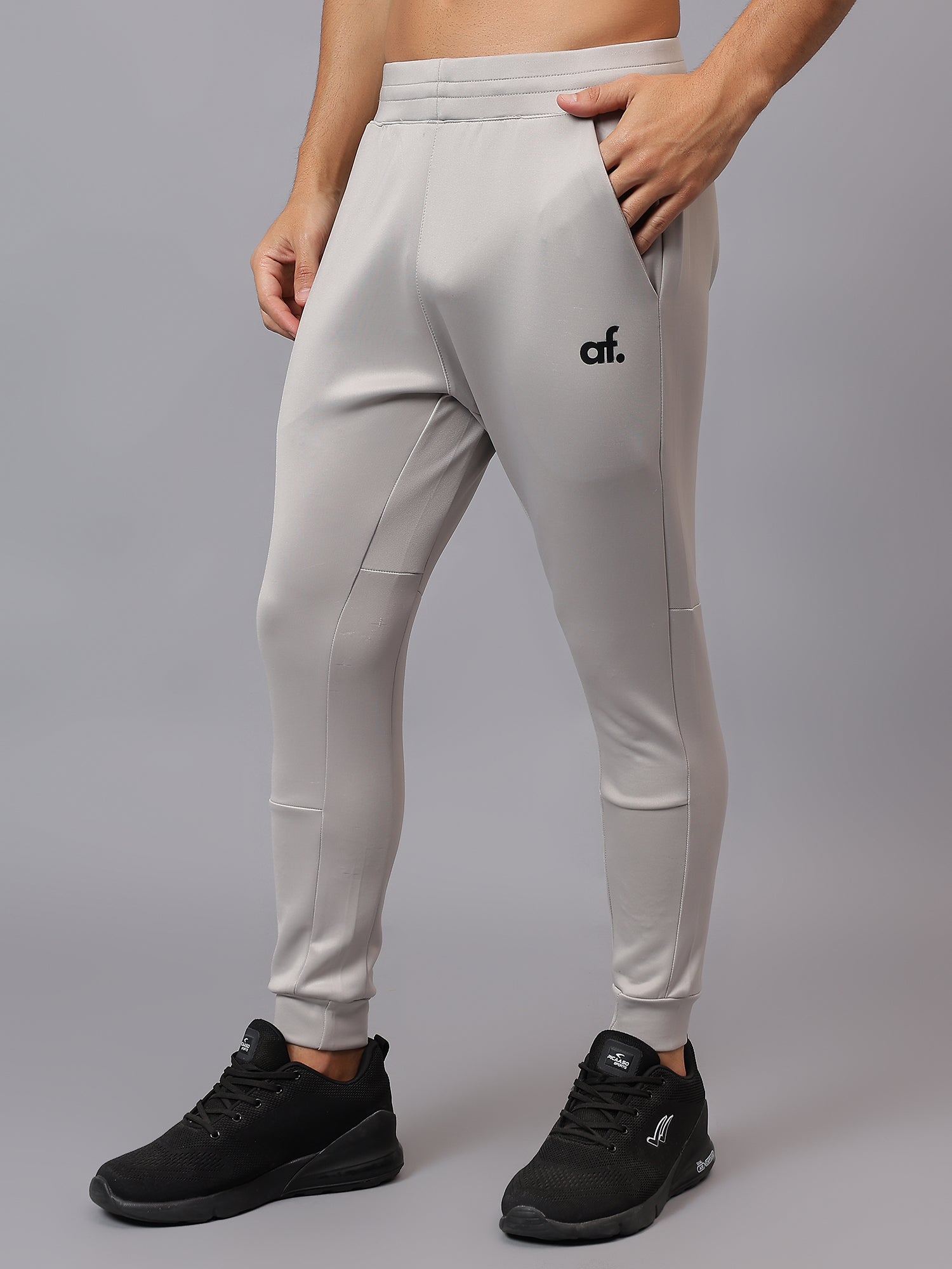 Side view of Athfuel Drift Joggers built for training and comfort – Soft Grey