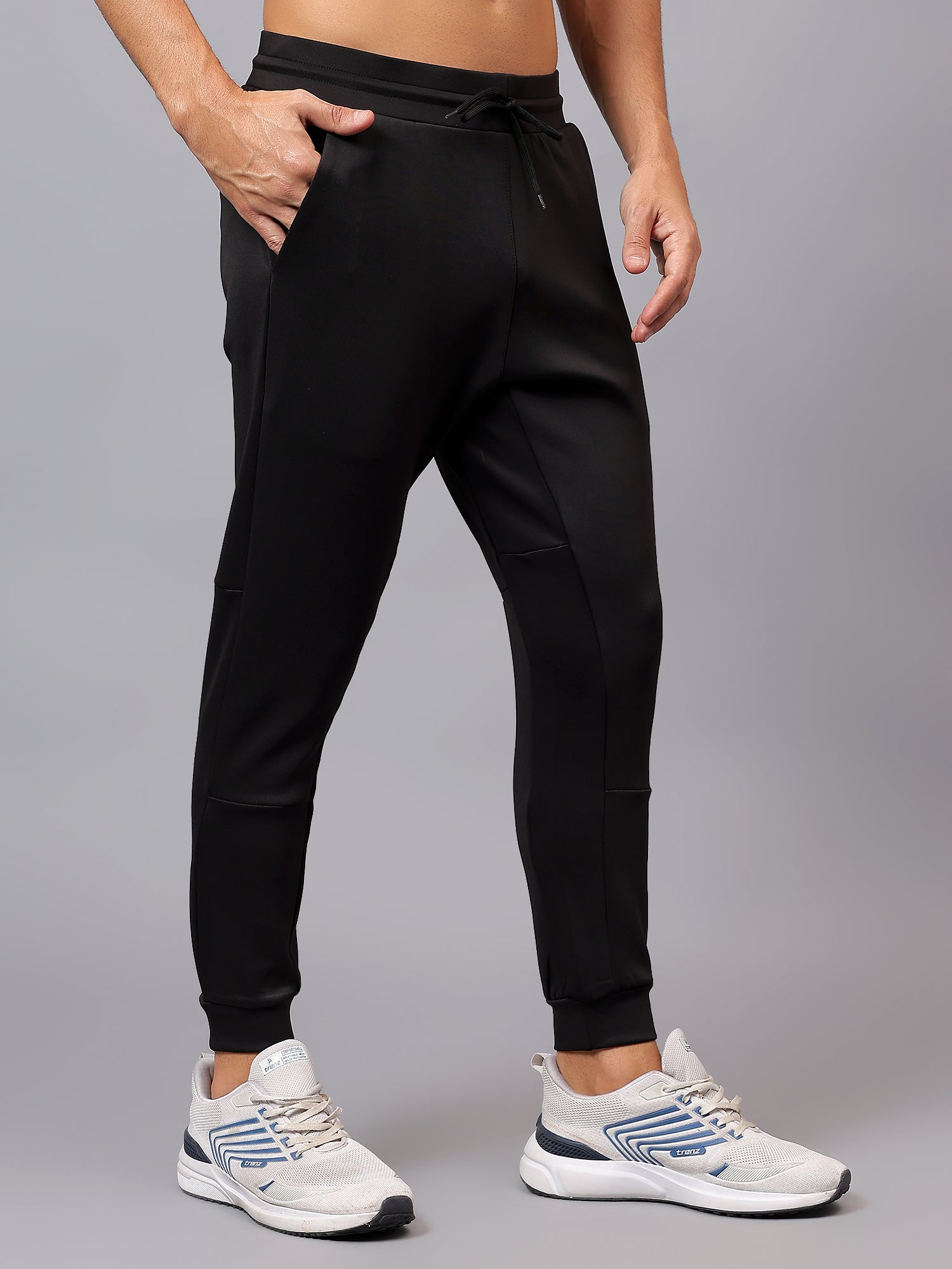 Side profile of Athfuel Drift Joggers designed for gym and training – Black