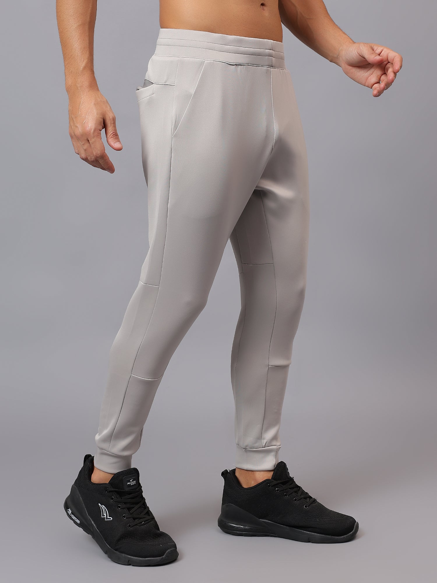 Side view of Athfuel Drift Joggers built for training and comfort – Soft Grey