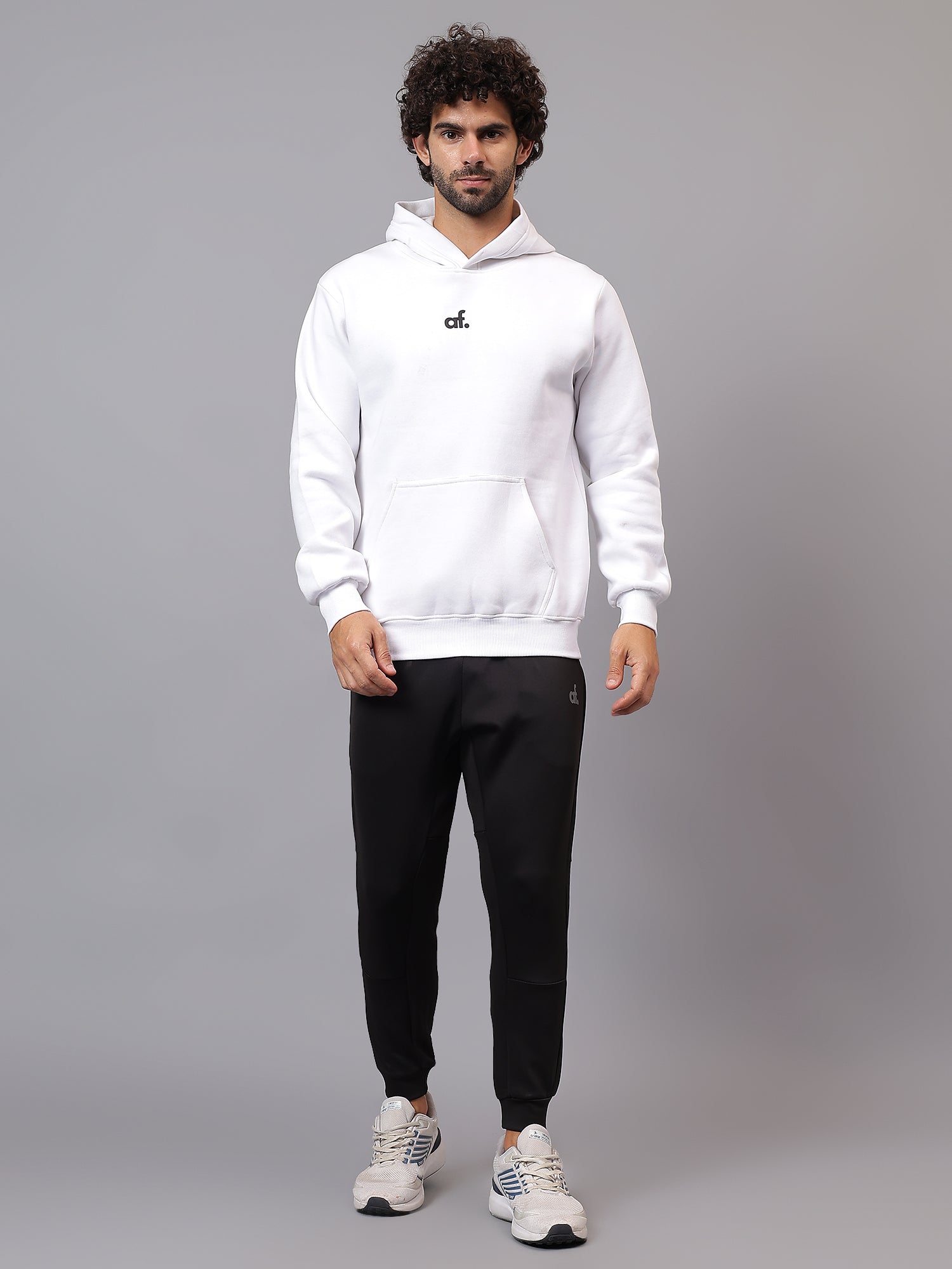 Model wearing Athfuel Drift Joggers for gym and everyday performance – Black